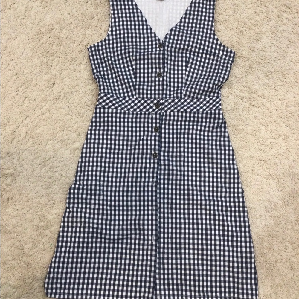 J. Crew Blue and White Gingham Dress
